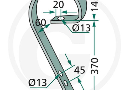 00310085 Slæbeplanketand til Horsch Pronto 45x10mmm 