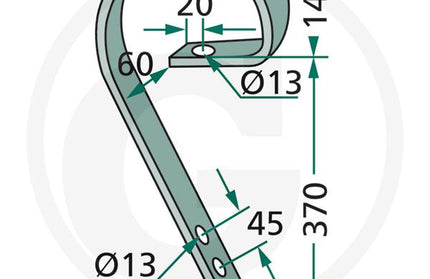 00310085 Slæbeplanketand til Horsch Pronto 45x10mmm 