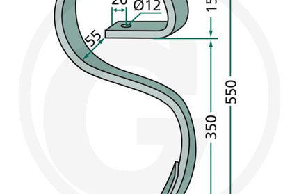 S-tand til Kongskilde Super Q med spids  - 01000740