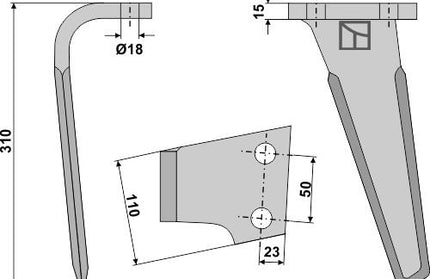 Tand V. til Kverneland PH 18 & PH 25.