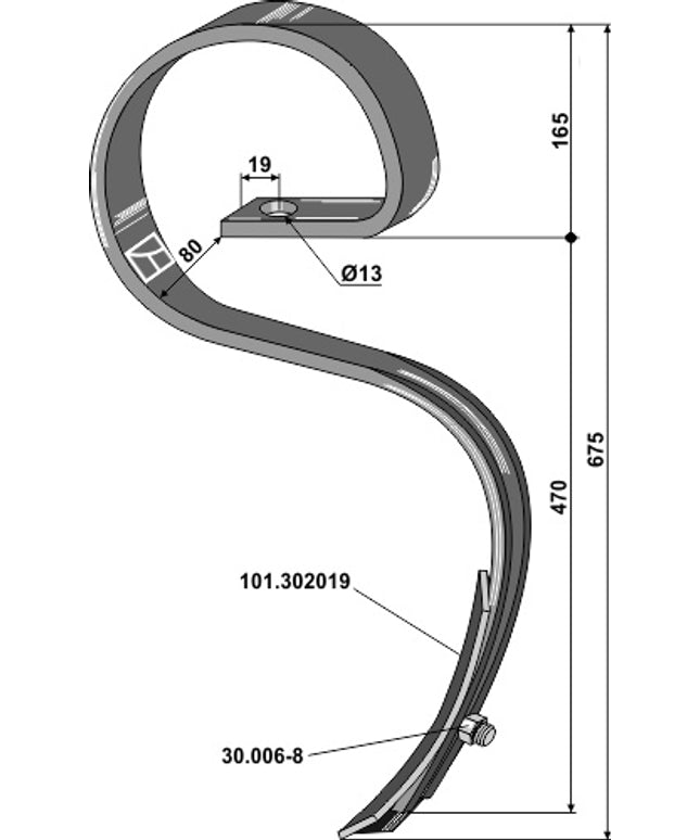 Tand 45x12 til HE-VA Terra Dan & Hatzenbichler