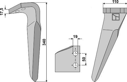 MA070146 Rotorharvetand til Kverneland Maletti (070246)