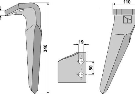 MA070146 Rotorharvetand til Kverneland Maletti (070246)