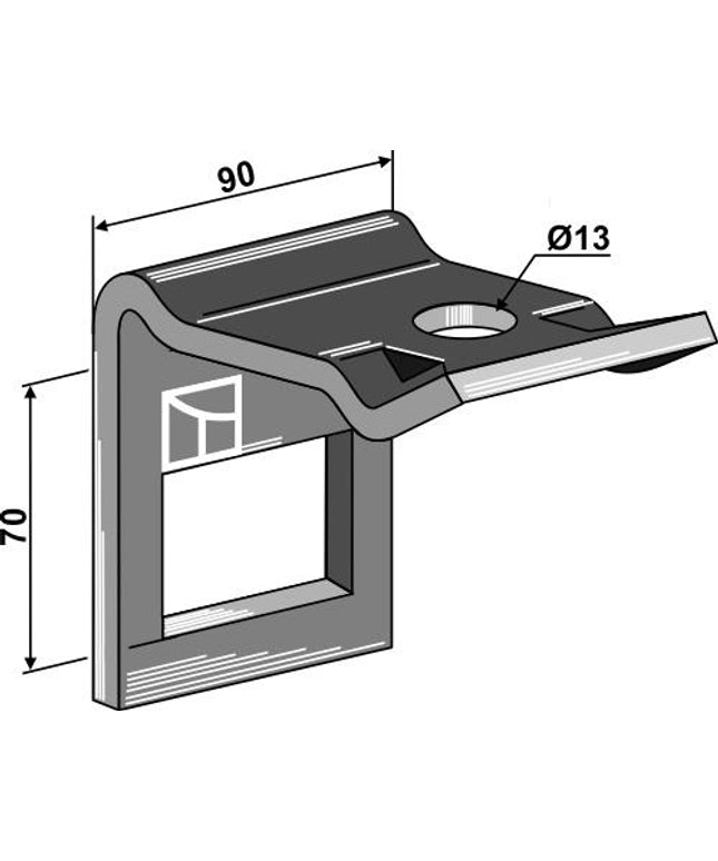 1.HH17-3905 Holder til tand 60x10mm