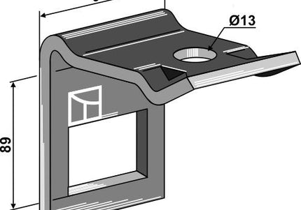 1.HH17-3930 Holder til tand 60x10mm