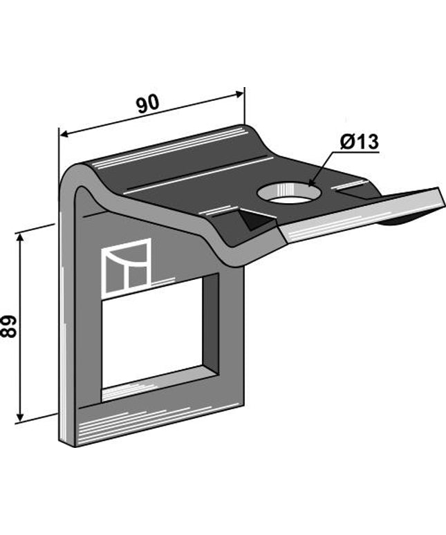 1.HH17-3930 Holder til tand 60x10mm