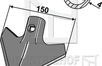 1.KH2 Radrenserskær 150mm med arbejdsvinkel 40 grader