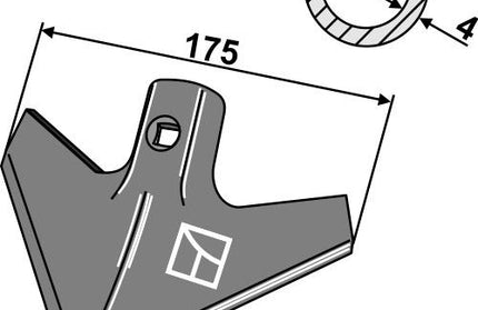 1.KH3 Radrenserskær 175mm med arbejdsvinkel 40 grader