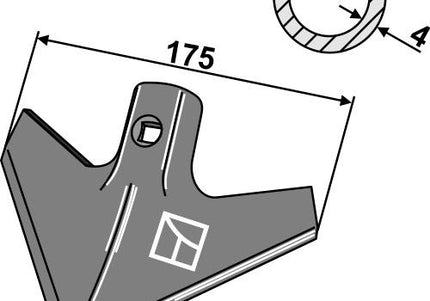 1.KH3 Radrenserskær 175mm med arbejdsvinkel 40 grader