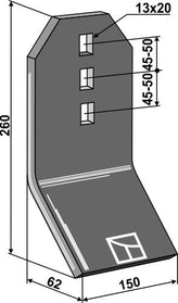 633052100 slidstykke til HEVA pakker 150x260mm