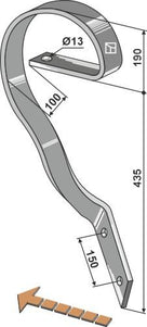 10.1361 Slæbeplanketand venstre 60 x 10 mm