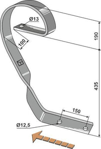 10.1362 Slæbeplanketand højre 60 x 10 mm