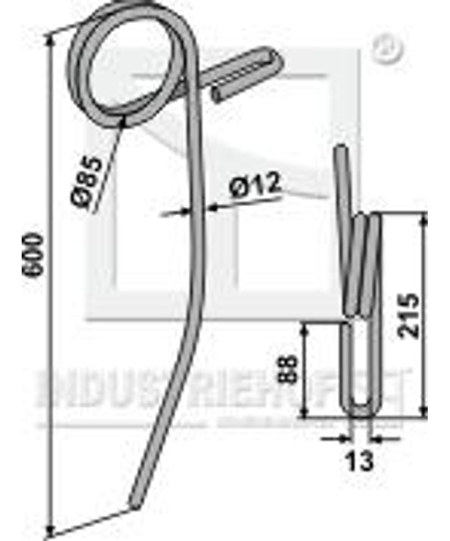 01010077 Efterharvetand til Marsk Stig Ø12x600mm