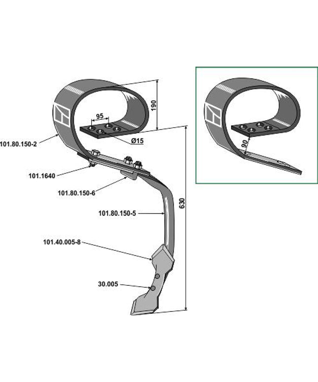 101.04047 Stubharvetand komplet System David lll