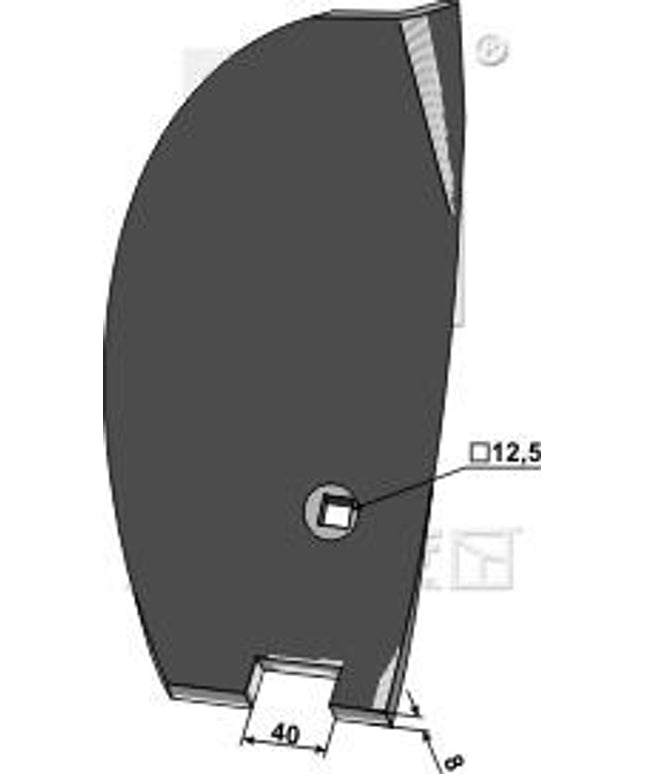 3374398 Muldplade Højre til Lemken Smaragd