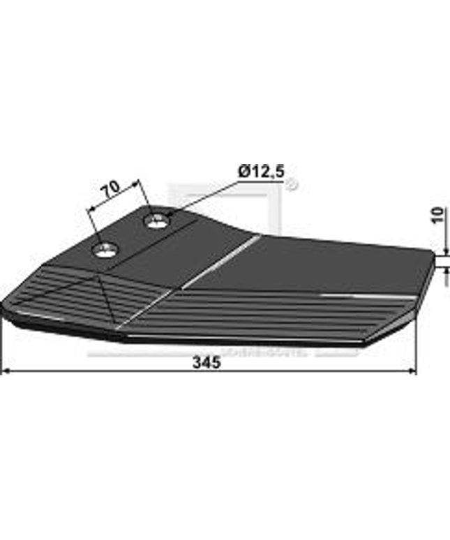 3374427 Vingeskær forkrøbbet 345mm, belagt Venstre til Lemken Smaragd 