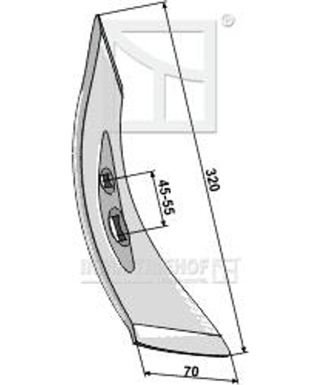 Vreden spids, H. Solbjergsystem 320x70x10mm