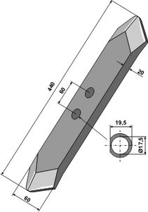 GRUBBERSPIDS 60x20mm LIGE TIL KV.LAND