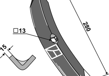 Spids HD 280x60x15mm til JOS, Samson, Multiva m.fl.