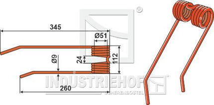 14330200 Rivefjeder højre til JF/Stoll Ø9