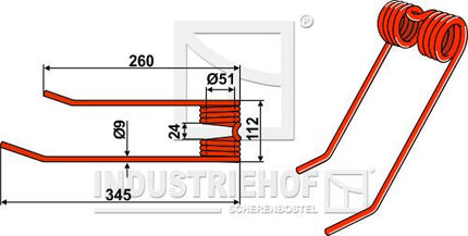 14330201 Rivefjeder venstre til JF/Stoll Ø9