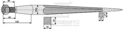 15113001 Frontlæsser tænder 810 M28 Ø44 Agroparts ApS