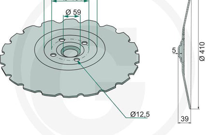 159937 Disc 410mm til Væderstad Rapid & Spirit