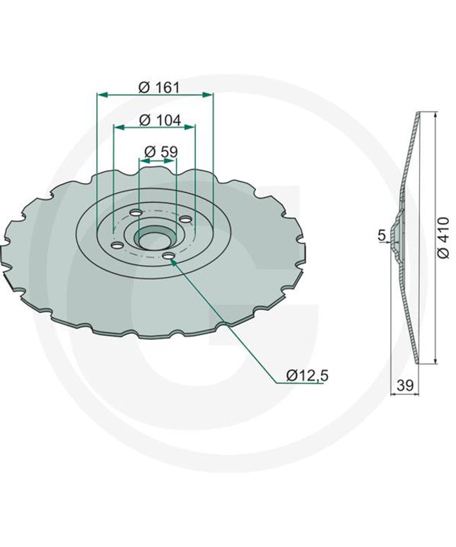 159937 Disc 410mm til Væderstad Rapid & Spirit