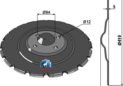 System Disc til Væderstad RD 410mm 4 huls flad