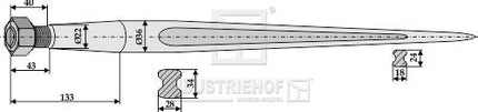 18850 Frontlæsser tænder 850 M22 Ø36 Agroparts ApS