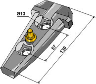 200-QCA-5010 Bourgault Holder m/lås bolthul afs. 57mm