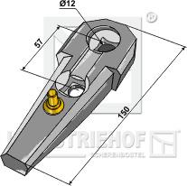 200-QCA-5030 Bourgault Holder m/lås bolthul afs. 57mm