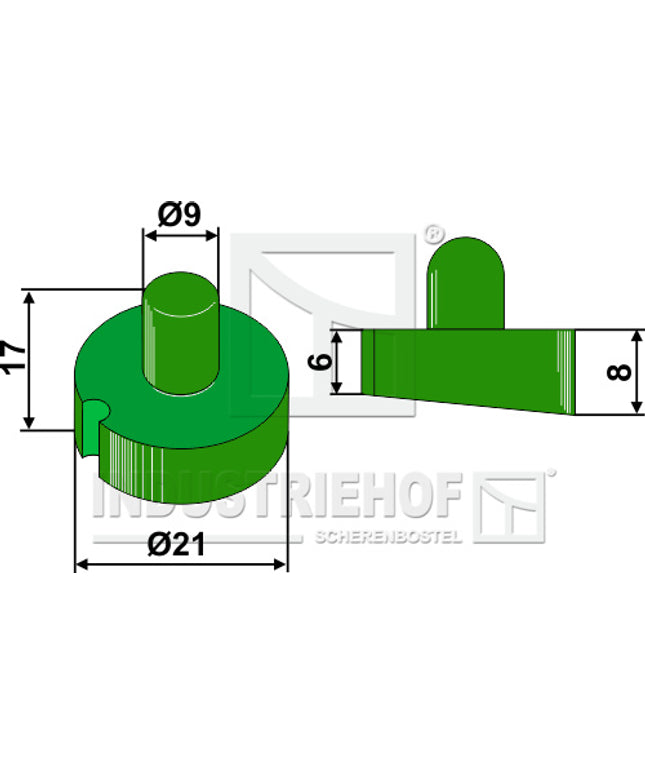 200-SLC-1039 Gummielement til Bourgault holder 