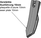 200-SPK-0215 Bourgault spids 6x50mm forstærket (10mm)
