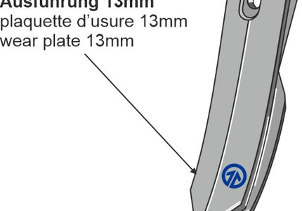 Bourgault spids 6x50mm forstærket (10mm)