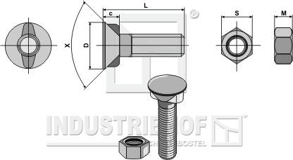 30630758: Plovbolt M20x75mm til Øverum og Agrolux