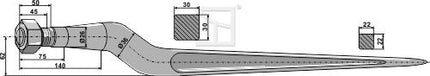 221195 Frontlæssertand 820mm M24 Ø36 fra Agroparts ApS
