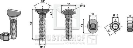 39510601 M10x60 mm radrenserbolt kvalitet 10.9