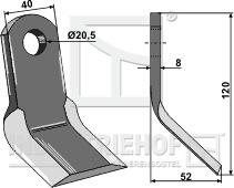 3000323 Y-kniv 120mm til Agrimaster med flere