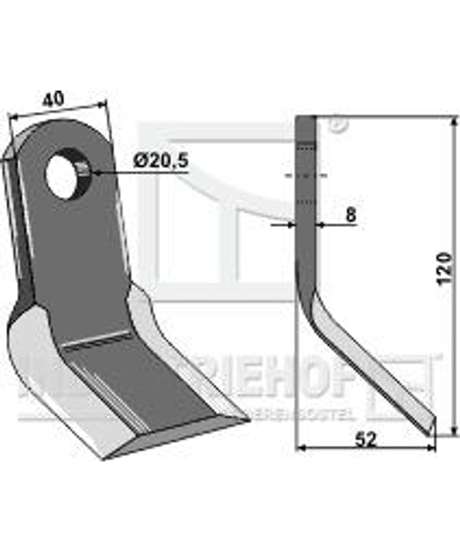 3000323 Y-kniv 120mm til Agrimaster med flere