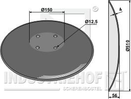 Glat tallerken 510mm til Pöttinger