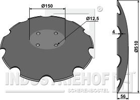 Takket tallerken 510mm til Pöttinger