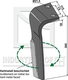 3377034 Belagt rotortand højre til Lemken Zirkon 9