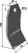 Løs kniv til grønthøster 75x6/14