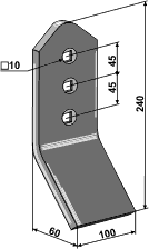Slidstykke til Väderstad, 100x240mm