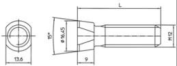 Plovbolt M12x38 konisk til Kuhn spids 12.9