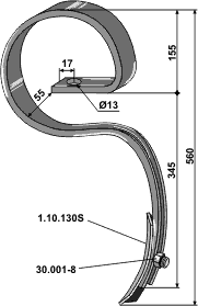 192215 S-tand til Væderstad Agrilla Cobra 45x10mm