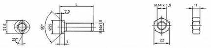 447804012: Plovbolt M14x40 til NAUD