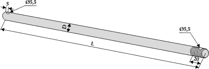 47152100 Lang aksel 1100mm til Taarup