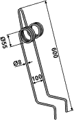 Efterharvetand - Dobbelt tand 8mm